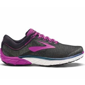 Brooks PureCadence 7 Running Shoe Lace Up Low Reflective Athletic Black Purple 8
